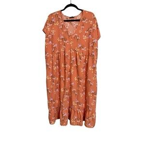 Heimish USA Dress Size 3X Peach Floral